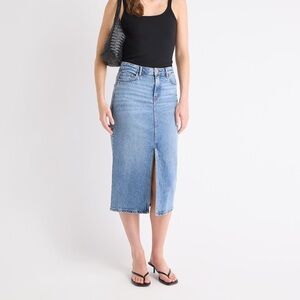 RW&Co. Denim Midi Skirt High Rise Waist Size 30